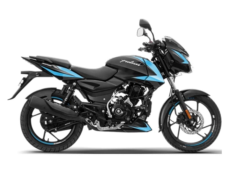 Pulsar 125 Carbon Fibre Split Seat LED Black Cyan Blue